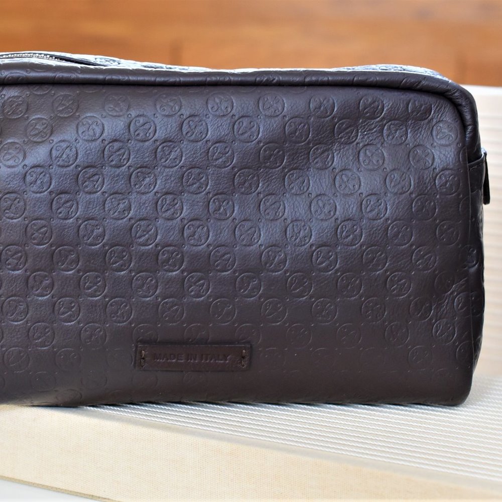 NWT Mens Made in Italy leather Massei Toiletry bag - Picture 8 of 8